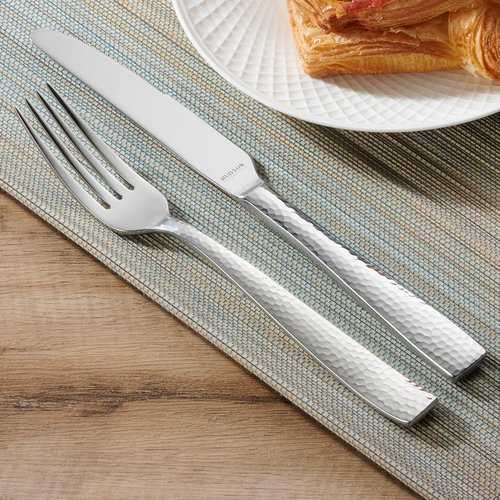 Hudson Essentials 40-Piece Hammered Stainless Steel 18/10 Flatware Silverware Set, Service for 8 (40-Piece Set)