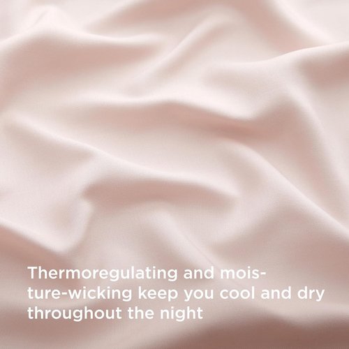 Bedsure Cooling Twin Sheets - Breathable Rayon from Bamboo | Soft & Silky Hotel Luxury Bedding in Pink, Deep Pocket Up to 16 Inches