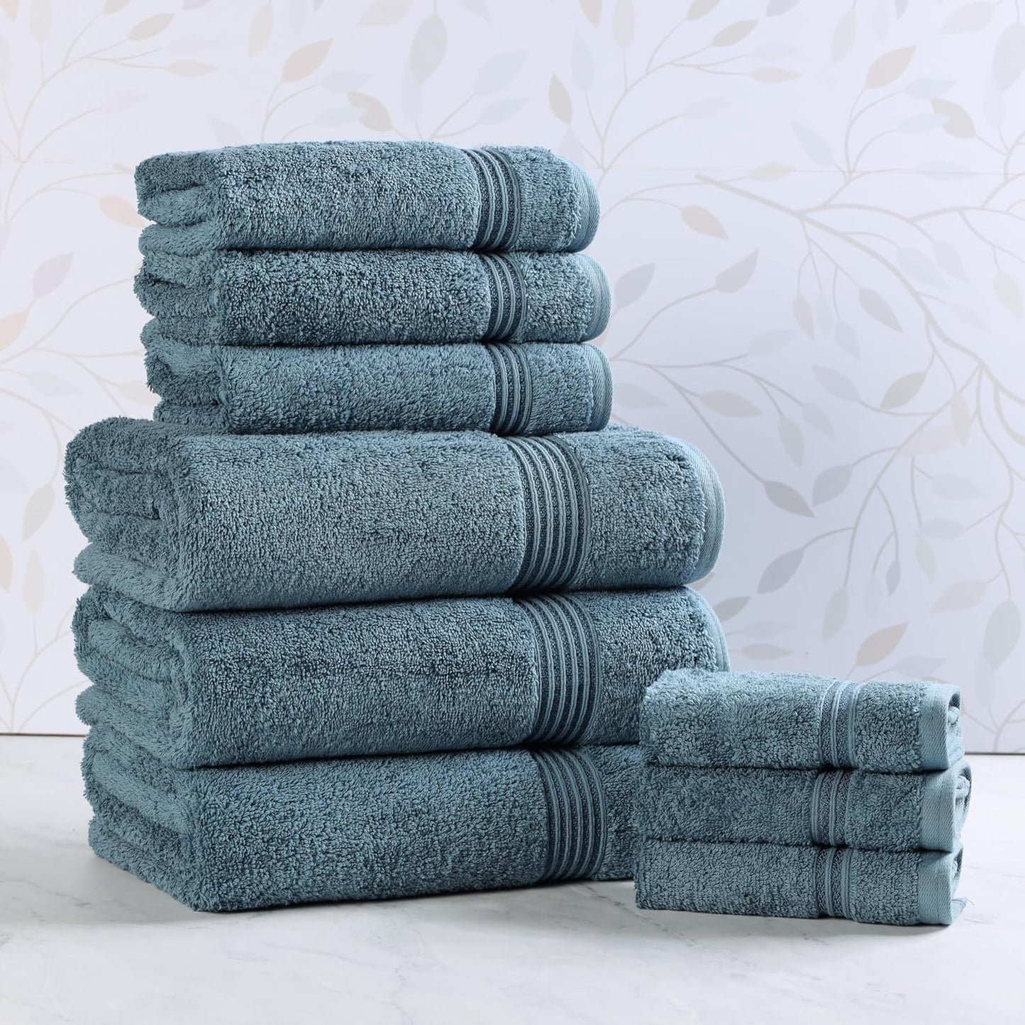 Superior Egyptian Cotton 6-Piece Towel Set, Bathroom Essentials, Towels For Bathroom, Apartment, Airbnb, Guest Bath, Face, Hand, Bath Towels, Washcloths, Absorbent, Fast Drying, Royal Purple