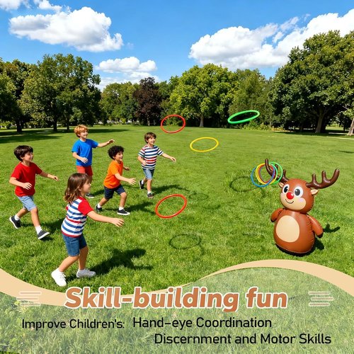 Inflatable Reindeer Antler Ring Toss Game by [Brand Name] - Fun Holiday Party Game for Kids & Adults | Perfect for Christmas Celebrations