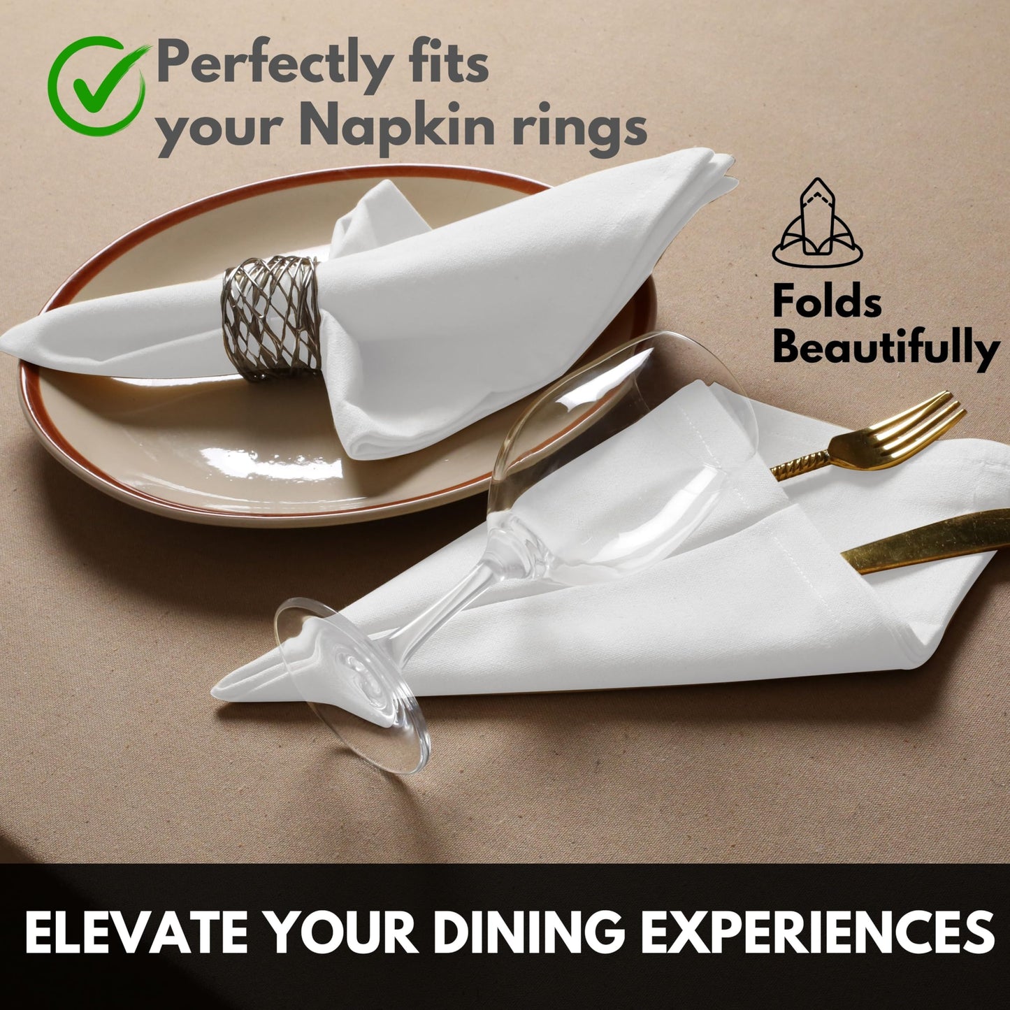 Softopia Cotton Cloth Napkin 100% Cotton Set of 12 Decorative Washable Table Napkins for Dining, Home, Wedding, Banquet - White (17"x17")