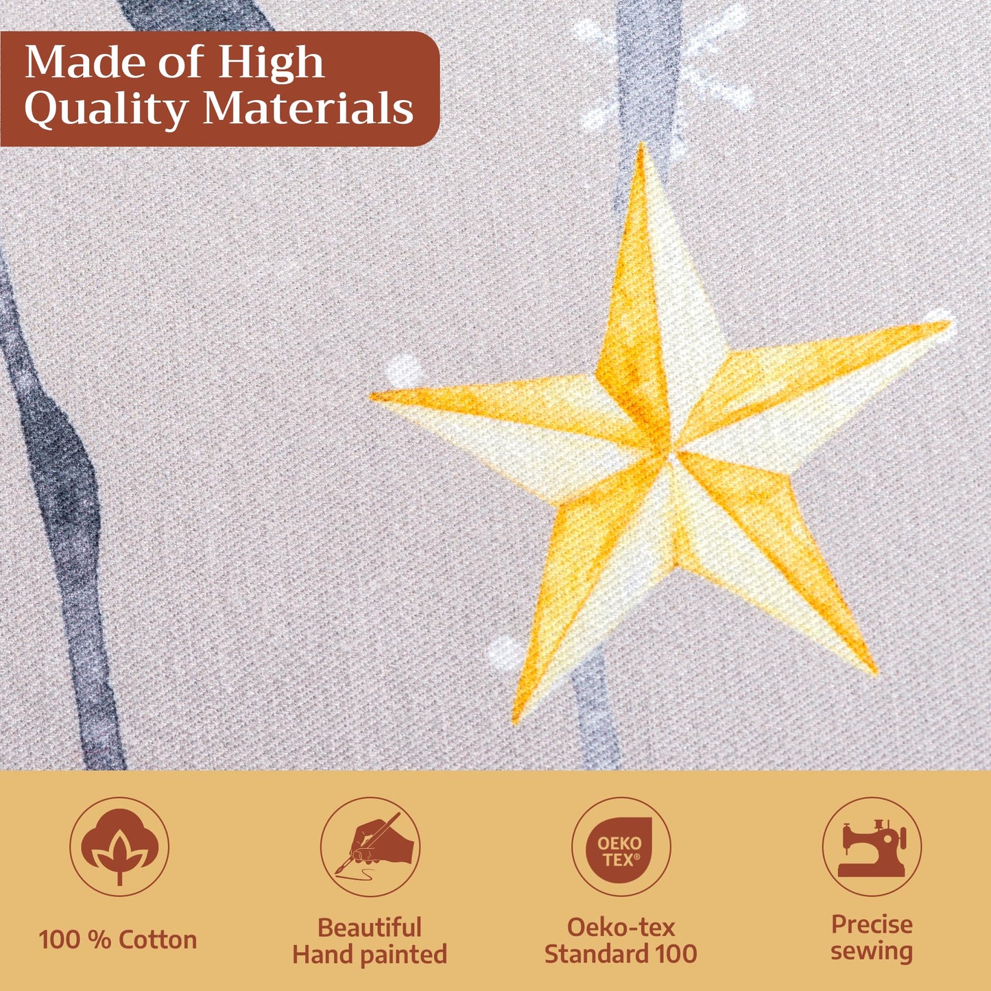 Maison d' Hermine Table Cloth Round Table 100% Cotton 63 Inches Fall Tablecloth Reusable Everyday Use for Thanksgiving Christmas Decorations Dining Farmhouse Party (Fairy Christmas)