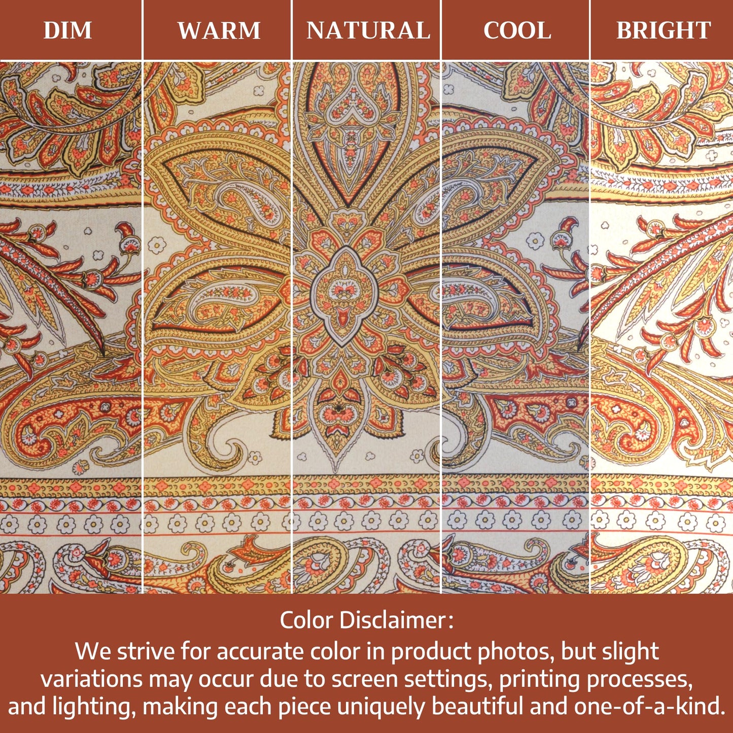 Maison d' Hermine Table Cloth Round Table 100% Cotton 63 Inches Fall Tablecloth Reusable Everyday Use for Thanksgiving Christmas Decorations Dining Farmhouse Party (Kashmir Paisley)