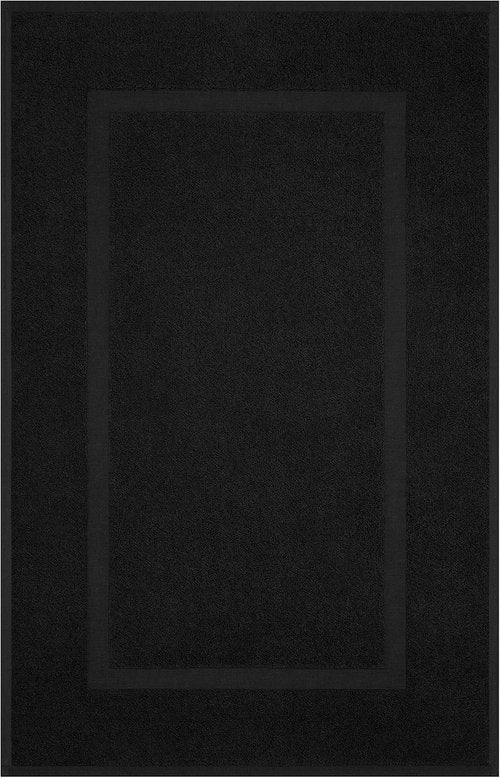 Cotton Paradise 100% Cotton Bath Mats - Soft, Absorbent, Quick-Dry Set of 2 | 20x34 Inches, Black