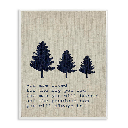 'Loved Son Phrase with Trees'| Framed Giclee Art