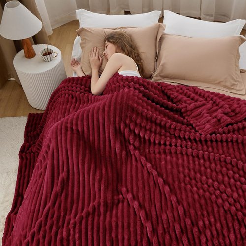Bedsure GentleSoft Red Blanket - Cozy Soft Throw for Couch, Perfect for Women & Girls, 90x90 Inches