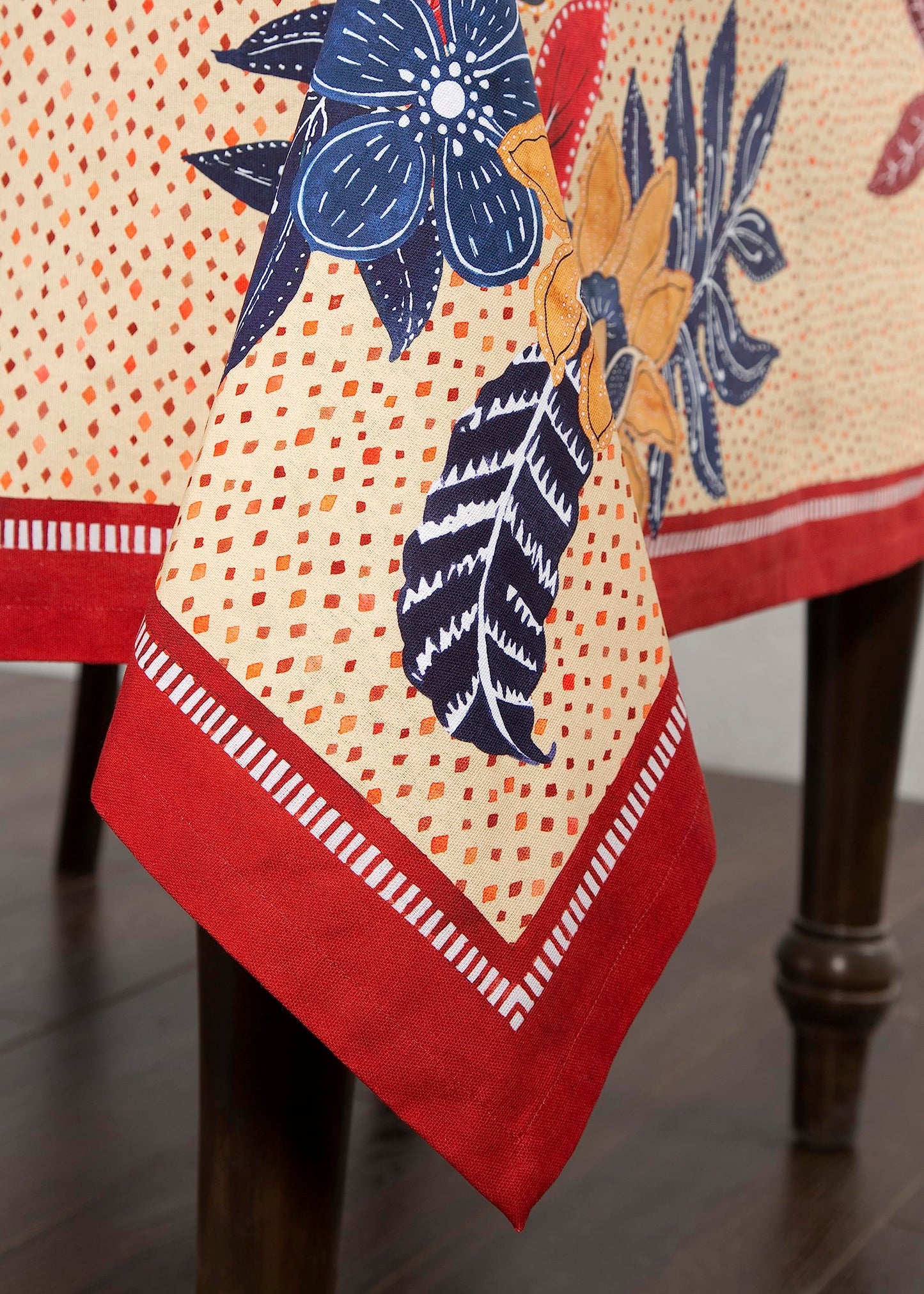 Maison d' Hermine Table Cloth Rectangle Table 100% Cotton 70 x 108 Inches Fall Tablecloth Reusable Everyday Use for Thanksgiving Christmas Decorations Dining Farmhouse Party (Kalahari)