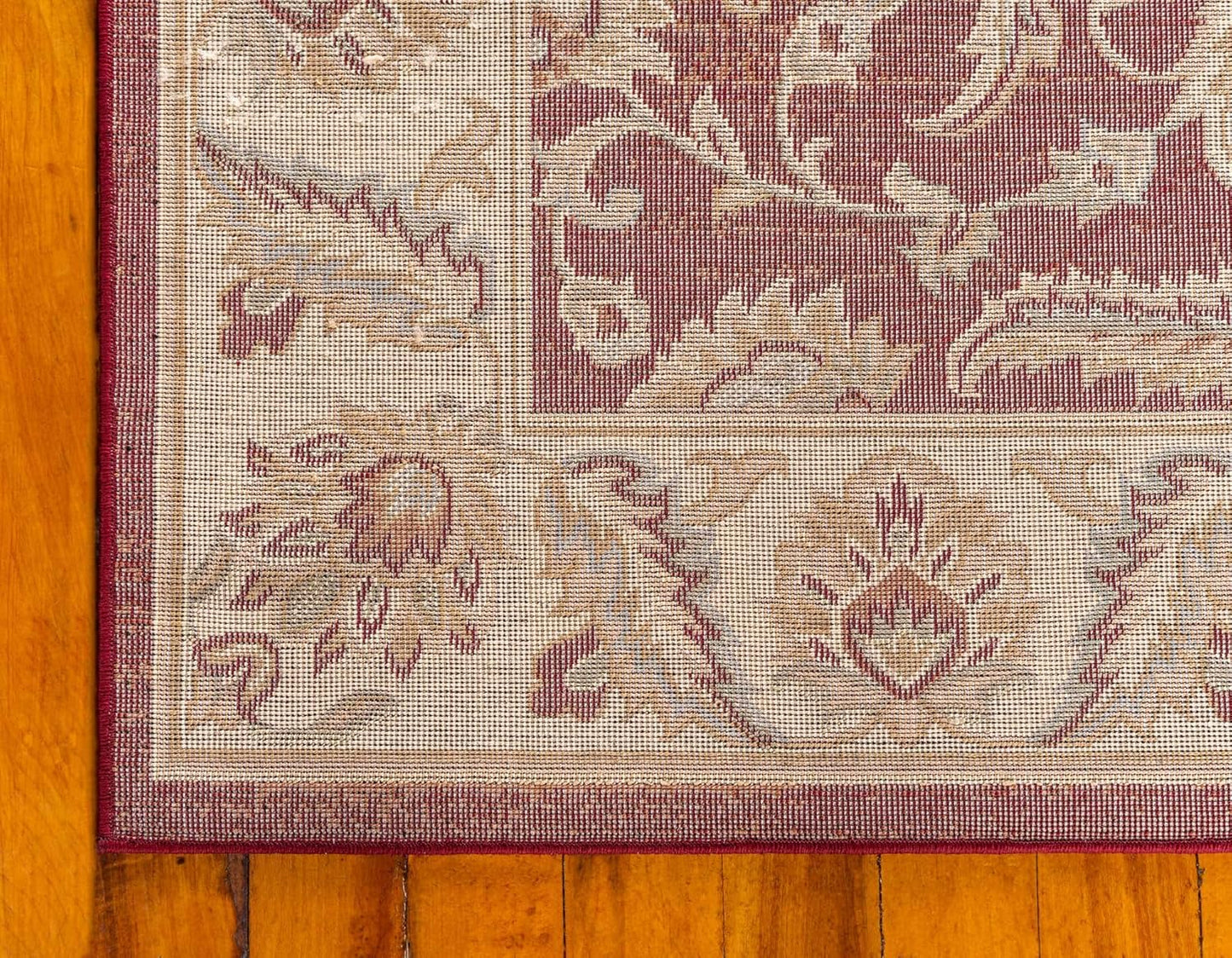 Unique Loom Voyage Collection Traditional Oriental Classic Intricate Floral Design Area Rug, 5 ft x 8 ft, Red/Ivory