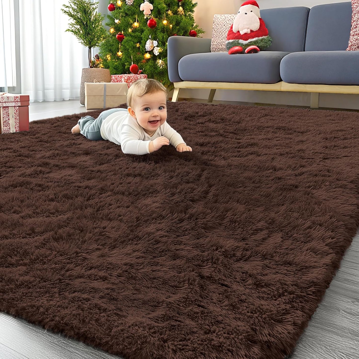 OLANLY Area Rugs 5x6 - Soft, Fluffy Shaggy Indoor Carpet for Living Room, Bedroom, Nursery Decor