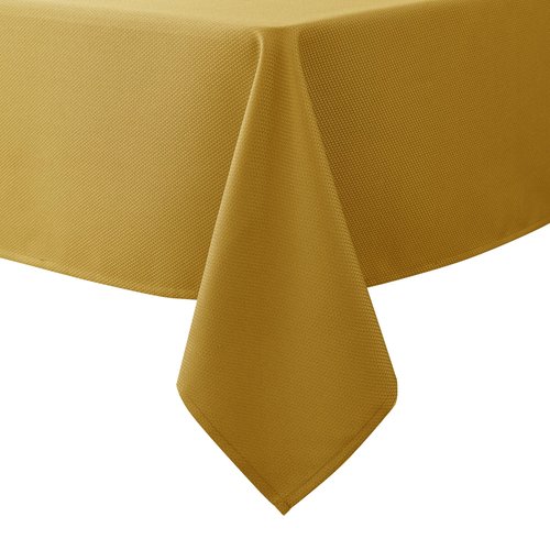 Biscaynebay Textured Fabric Christmas Rectangle Tablecloths 60x108 Inch, Gold Water Resistant Tablecloths for Dining, Kitchen, Wedding, Parties etc. Machine Washable