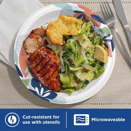 Dixie Large Paper Plates - 10 Inch, 150 Count | 2X Stronger, Microwave-Safe & Soak-Proof