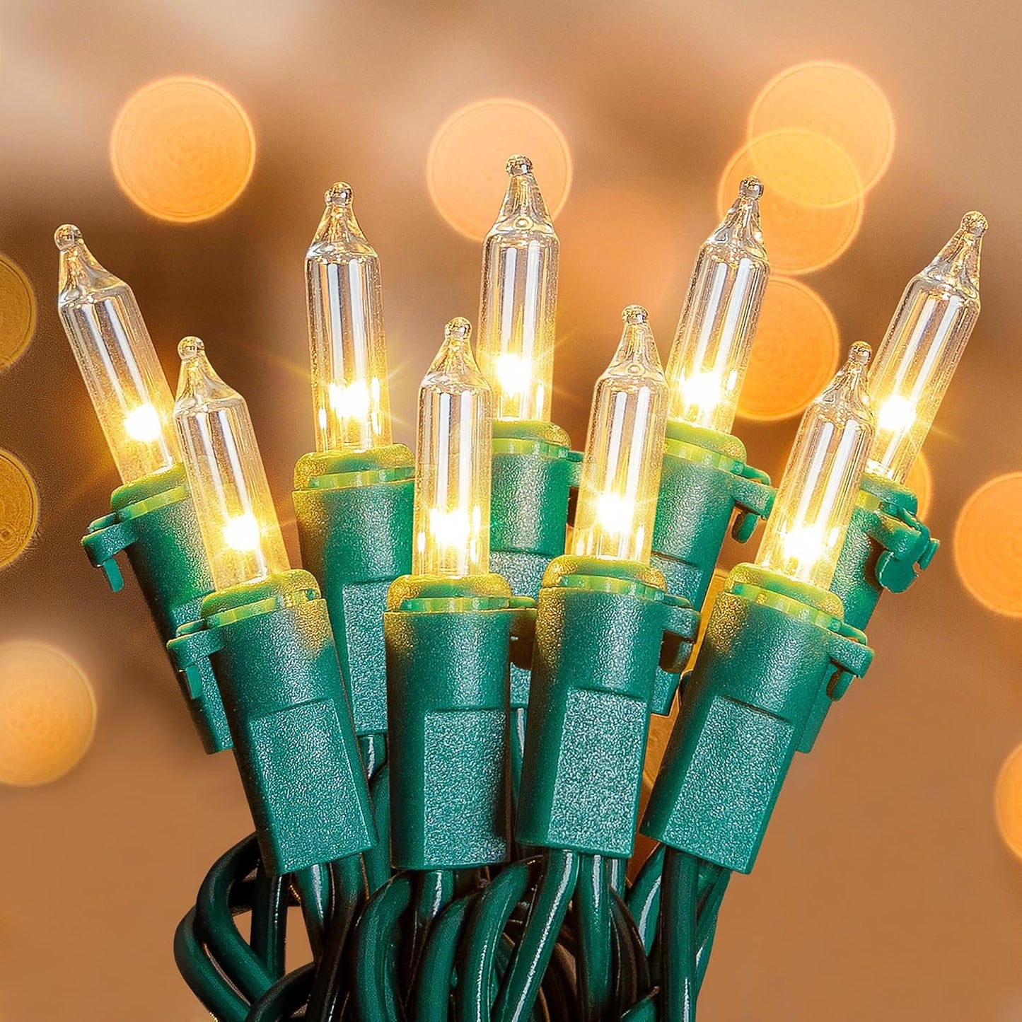 White Christmas Lights - 100 Count Clear Mini String Lights for Festive Home & Patio Decor | 23 Feet
