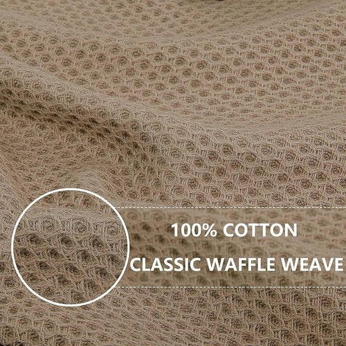 Homaxy 100% Cotton Dish Cloths - Ultra Soft, Absorbent & Quick Drying | 12-Pack, 12 x 12 Inches, Tan