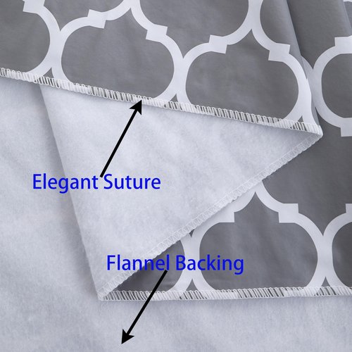 Heavy Duty Vinyl Tablecloth with Flannel Backing Waterproof Oil-Proof Plastic Table Cloth Stain-Resistant Wipeable Rectangle or Square Table Cover for Indoor and Outdoor (Quatrefoil,54x54 Inch)