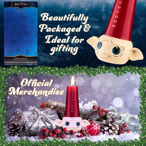 Harry Potter Advent Calendar 2025 - Tapered Unscented Candles & Holder | Snitch Dobby Room Decor