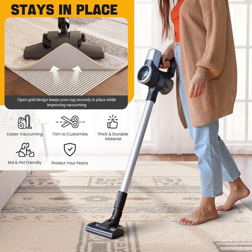 Jorvila Non-Slip Rug Pad - Anti-Skid Gripper for Kitchen & Hallway | 2x8 Feet Thick Cushioning