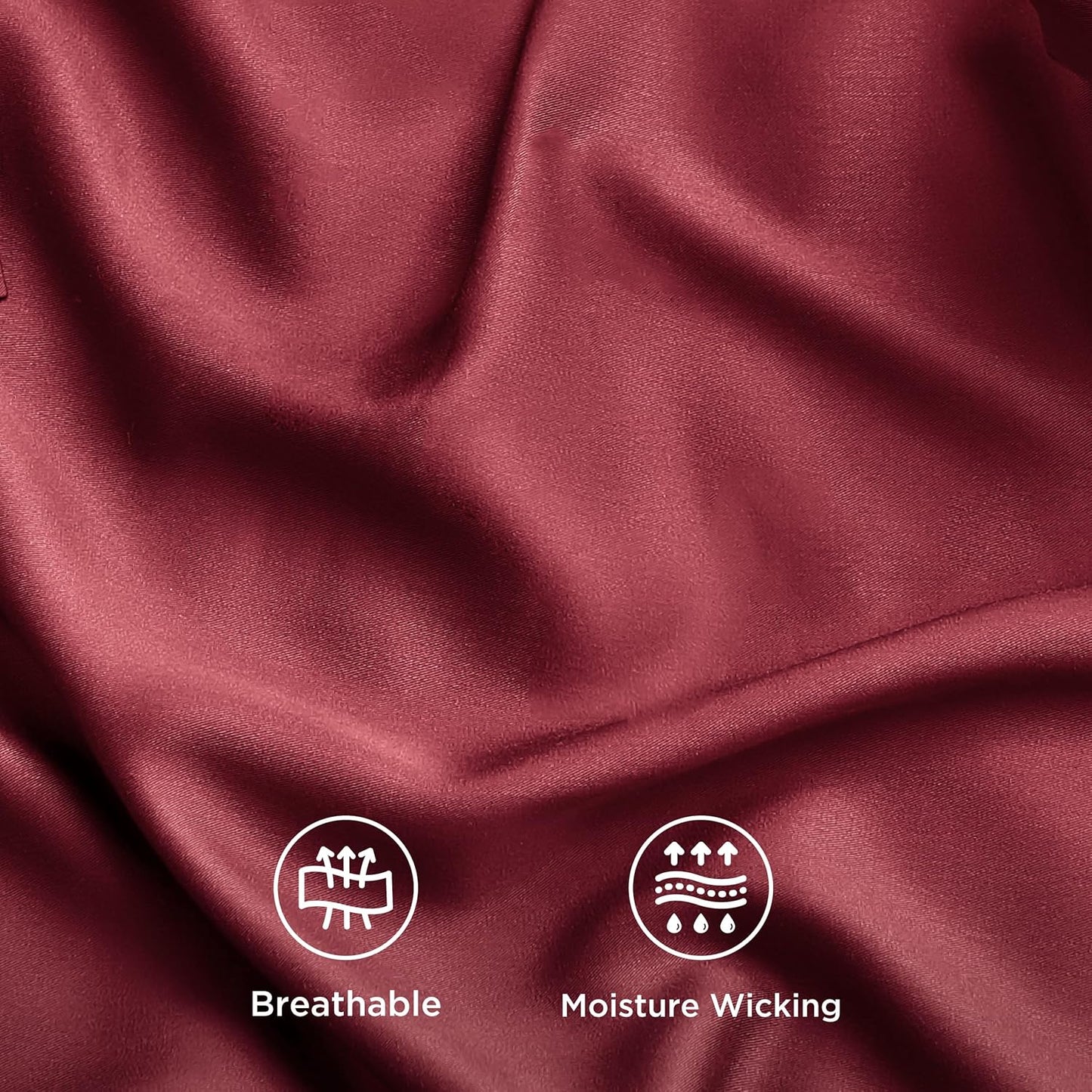 Bedsure Cooling Twin Sheets - Breathable Rayon from Bamboo | Soft & Silky Hotel Luxury Bedding in Burgundy