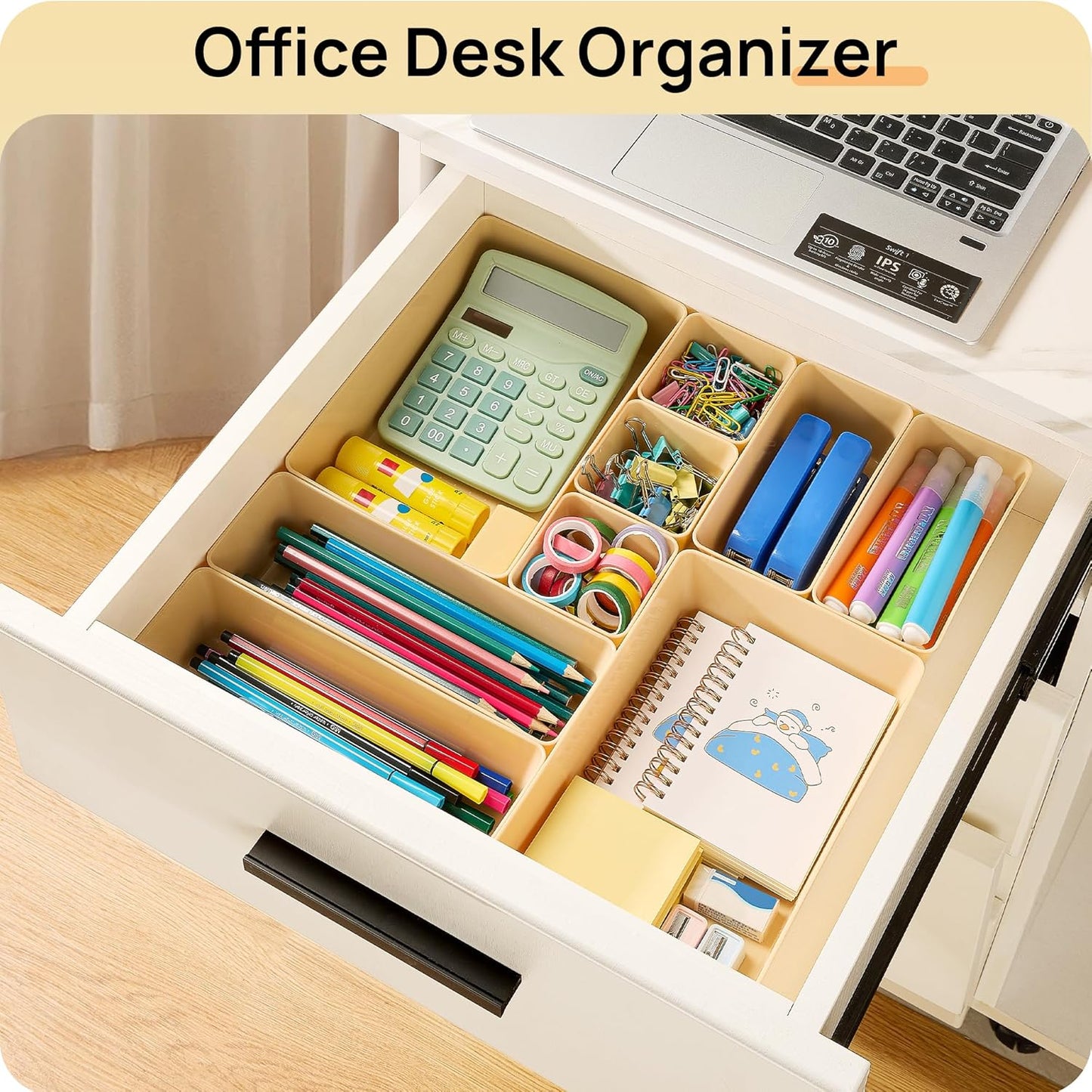 Vtopmart 25 PCS Plastic Drawer Organizers - Versatile Storage Bins for Makeup, Kitchen & Office | 4 Sizes