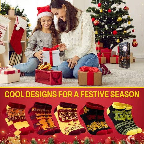 Get Trend Harry Potter Socks Advent Calendar 2025 - 24 Pcs Gift Set for Girls & Teens, Size 2-7