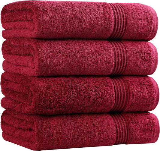 Superior Egyptian Cotton 6-Piece Towel Set, Bathroom Essentials, Towels For Bathroom, Apartment, Airbnb, Guest Bath, Face, Hand, Bath Towels, Washcloths, Absorbent, Fast Drying, Royal Purple