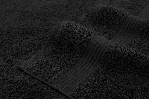 Cotton Paradise 4 Piece Turkish Bath Towel Set - 100% Cotton, Extra Large, Soft & Plush - Black