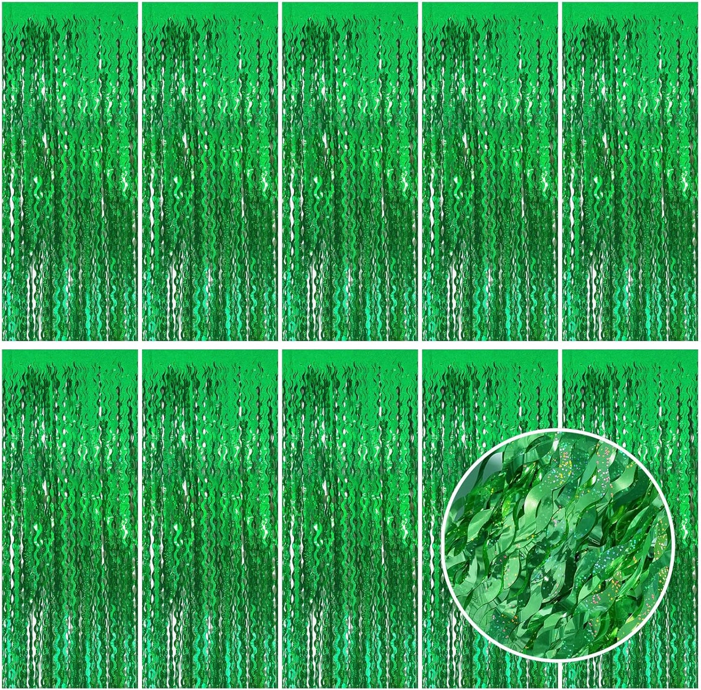 Skiennix Tinsel Foil Fringe Curtains - Metallic Wavy Backdrop for Party Decorations | Photo Booth Props