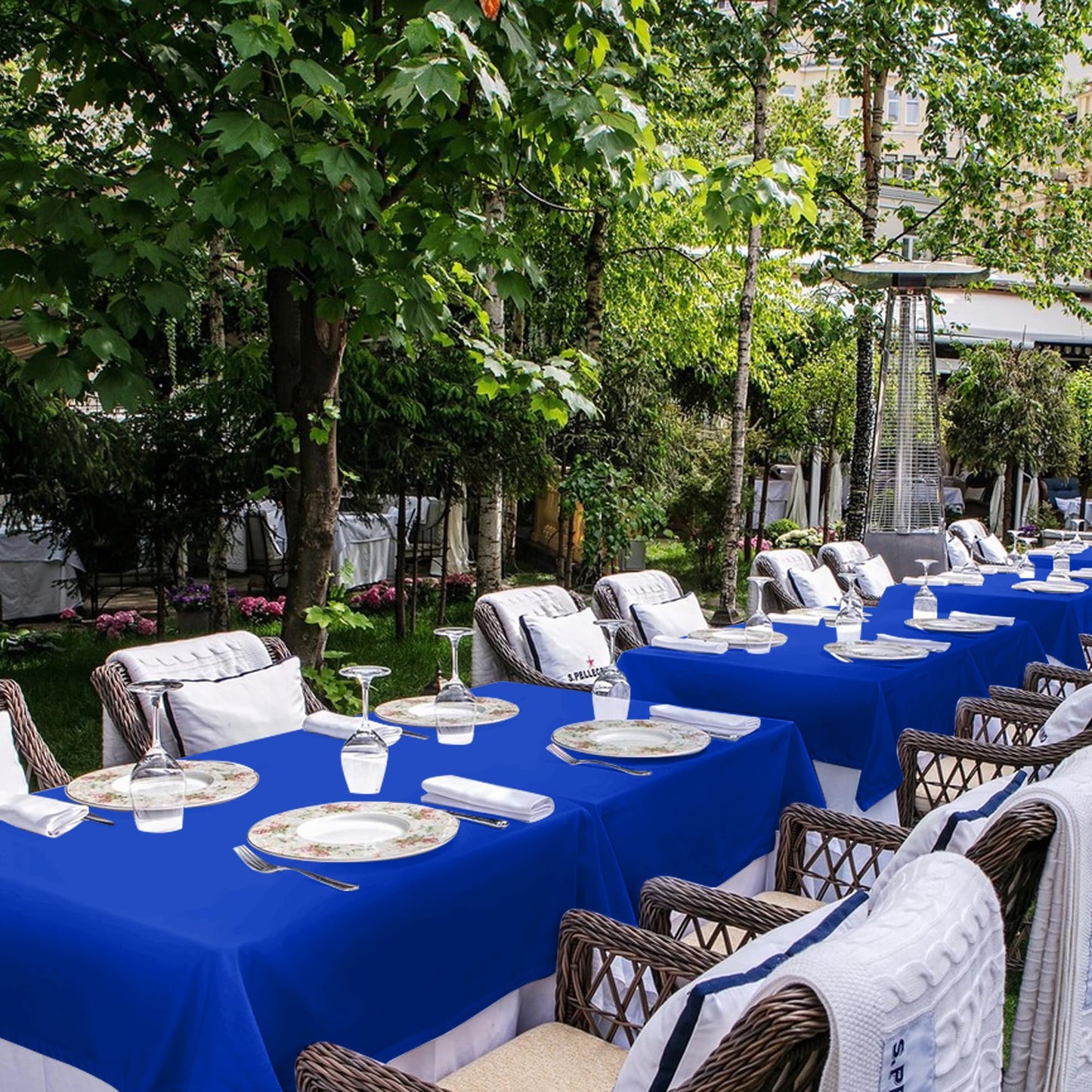 sancua Royal Blue Tablecloth for 8 Foot Rectangle Tables, 6 Pack - 60x120 Inch - Washable Fabric Table Cloth, Reusable Polyester Table Covers for Wedding Party, Banquet, Independence Day, July 4th