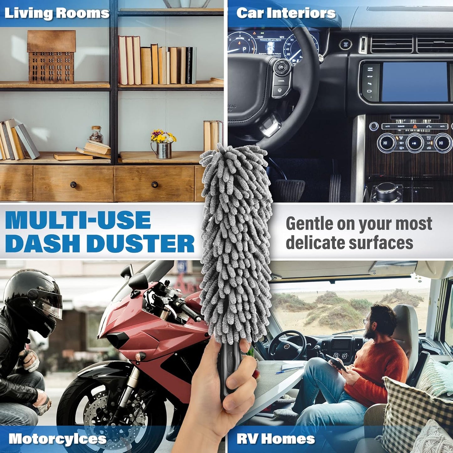 Skiennix Professional Car Duster | Lint & Scratch-Free Interior Cleaning Tool for All Vehicles