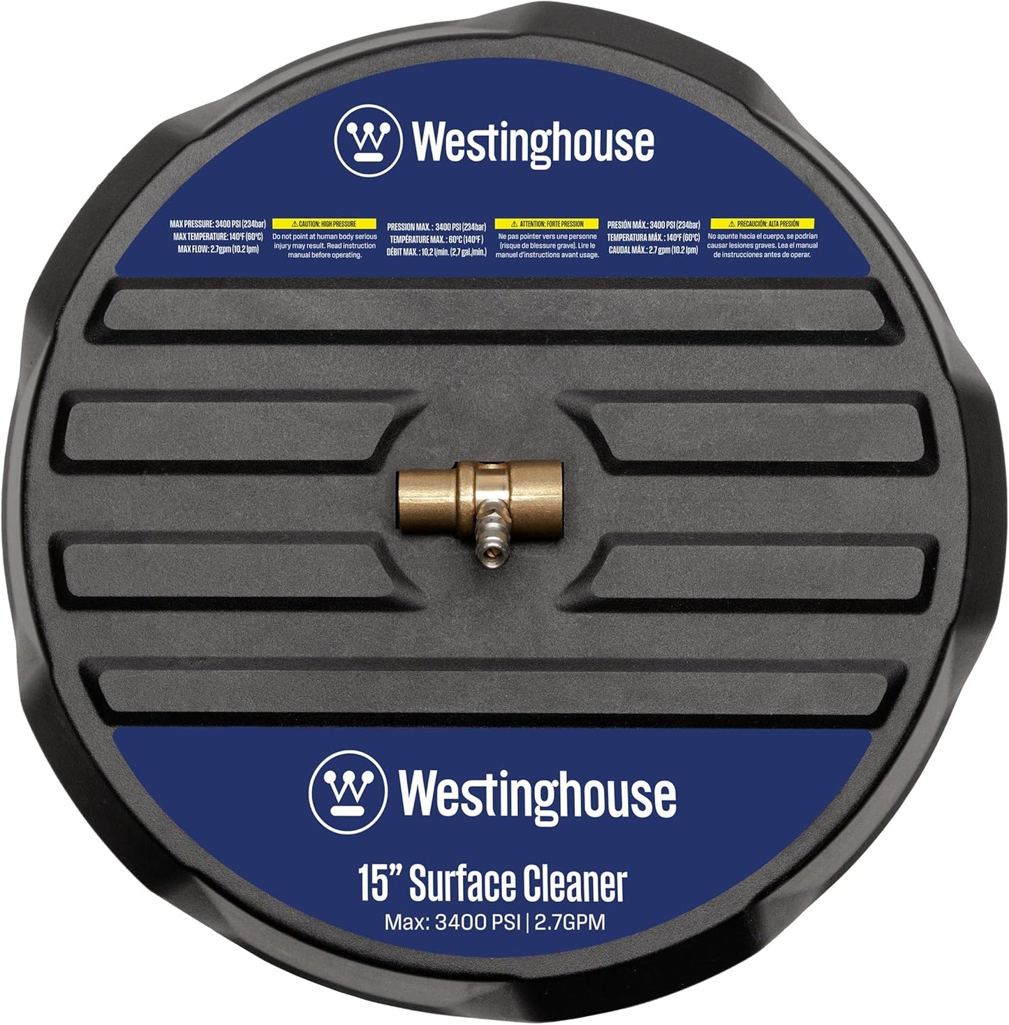 Westinghouse 15” Pressure Washer Surface Cleaner - 3400 Max PSI, 1/4” Connector | Ideal for Gas & Electric Washers
