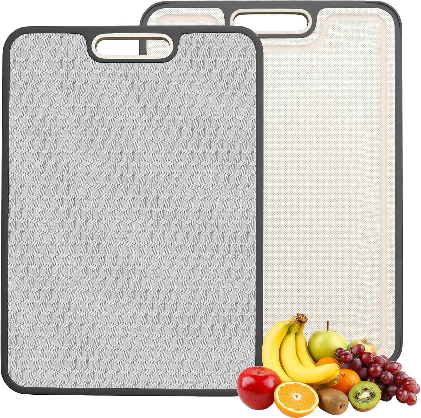 Titanium Cutting Boards - Non-Toxic Double-Sided Food-Grade Kitchen Board | Easy-Clean Large 15.1”x10.4”