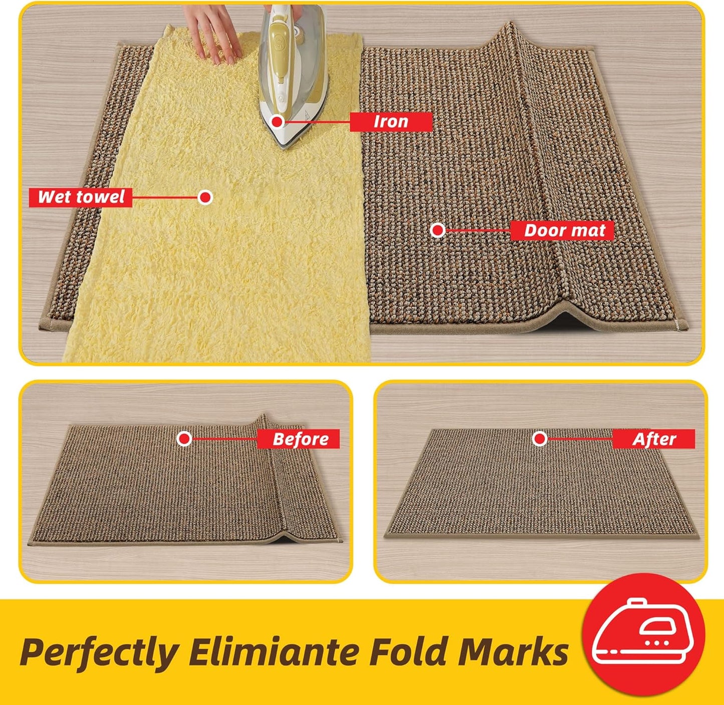 JSEI Dirt Trapper Door Mat - Non-Slip Washable Entrance Mat | Absorbent & Fade-Resistant, 20"x32", Taupe