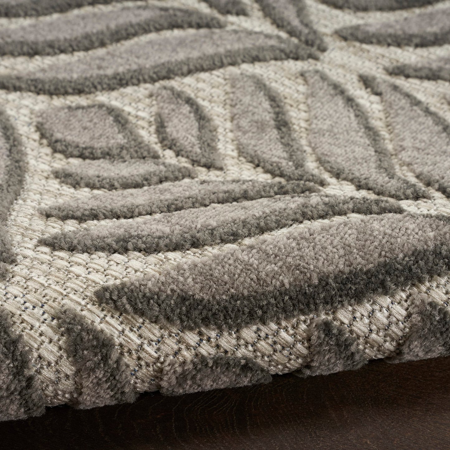 Nourison Aloha Charcoal 2' x 6' Area Rug Easy Clean, Non Shedding, Bed Room, Living Room, Dining Room, Kitchen (6' Runner)