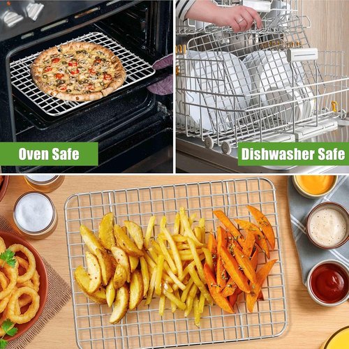 Homikit Stainless Steel Cooling Rack Set - 2 Pack, 12" x 9" Oven Racks for Baking & Roasting, Rust-Free & Dishwasher Safe