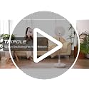 TriPole 12 Inch White Oscillating Portable Fan with Remote & Long Battery Life