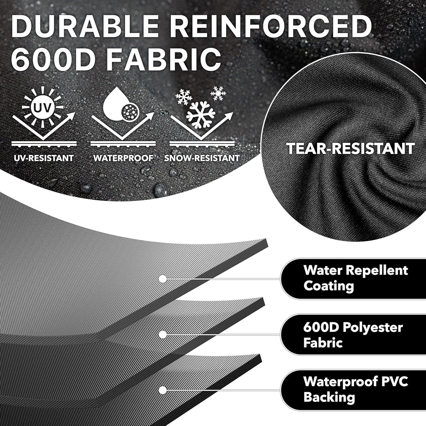 Simple Houseware Heavy-Duty BBQ Gas Grill Cover - 55 in. Waterproof & Weather-Resistant 600D Polyester