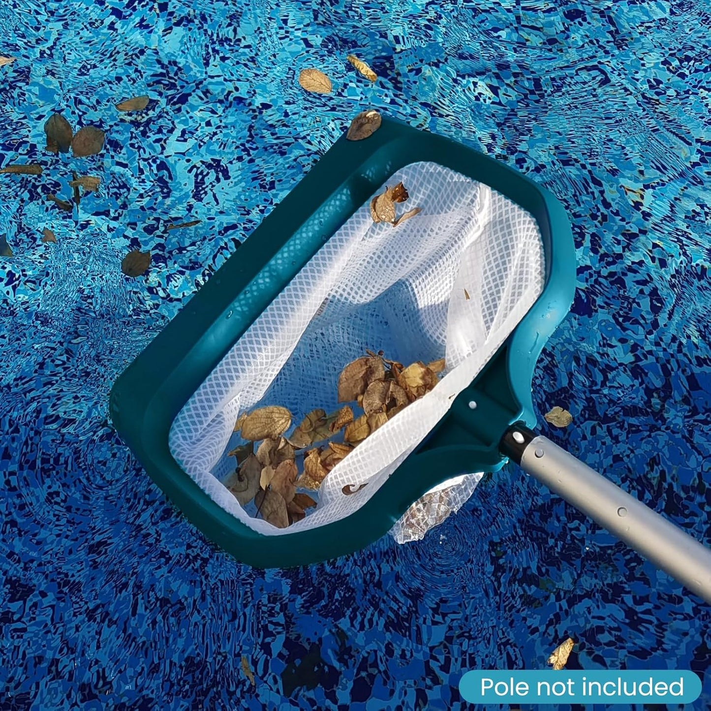 POOLWHALE Pool Skimmer Net - Extra Wide Leaf Rake with Fine Mesh for Efficient Pool Cleaning