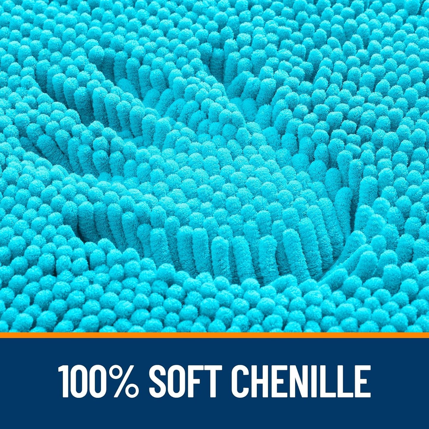 OLANLY Bath Rugs - Extra Soft Chenille Bathroom Mats | Quick Dry, Machine Washable, 24x16, Aqua Sky