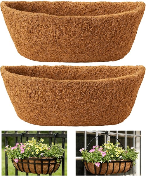 Coco Liners 36 Inch | Pre-Formed Natural Coconut Fiber for Hanging Baskets & Planters