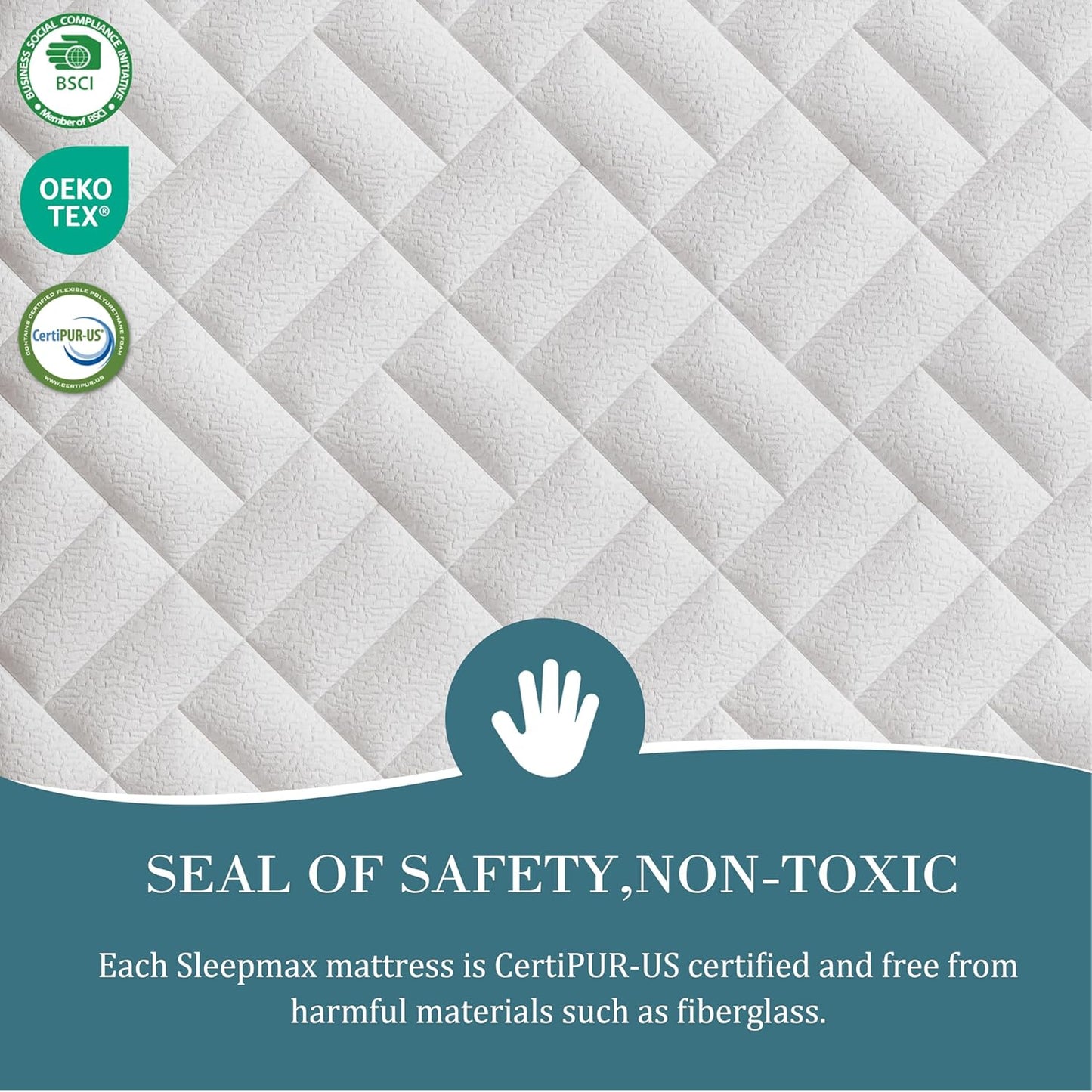 Sleepmax Queen Mattress - 12 Inch Extra Firm Hybrid for Deep Sleep & Pressure Relief | Cooling Bed in a Box, CertiPUR-US Certified, 365-Night Trial
