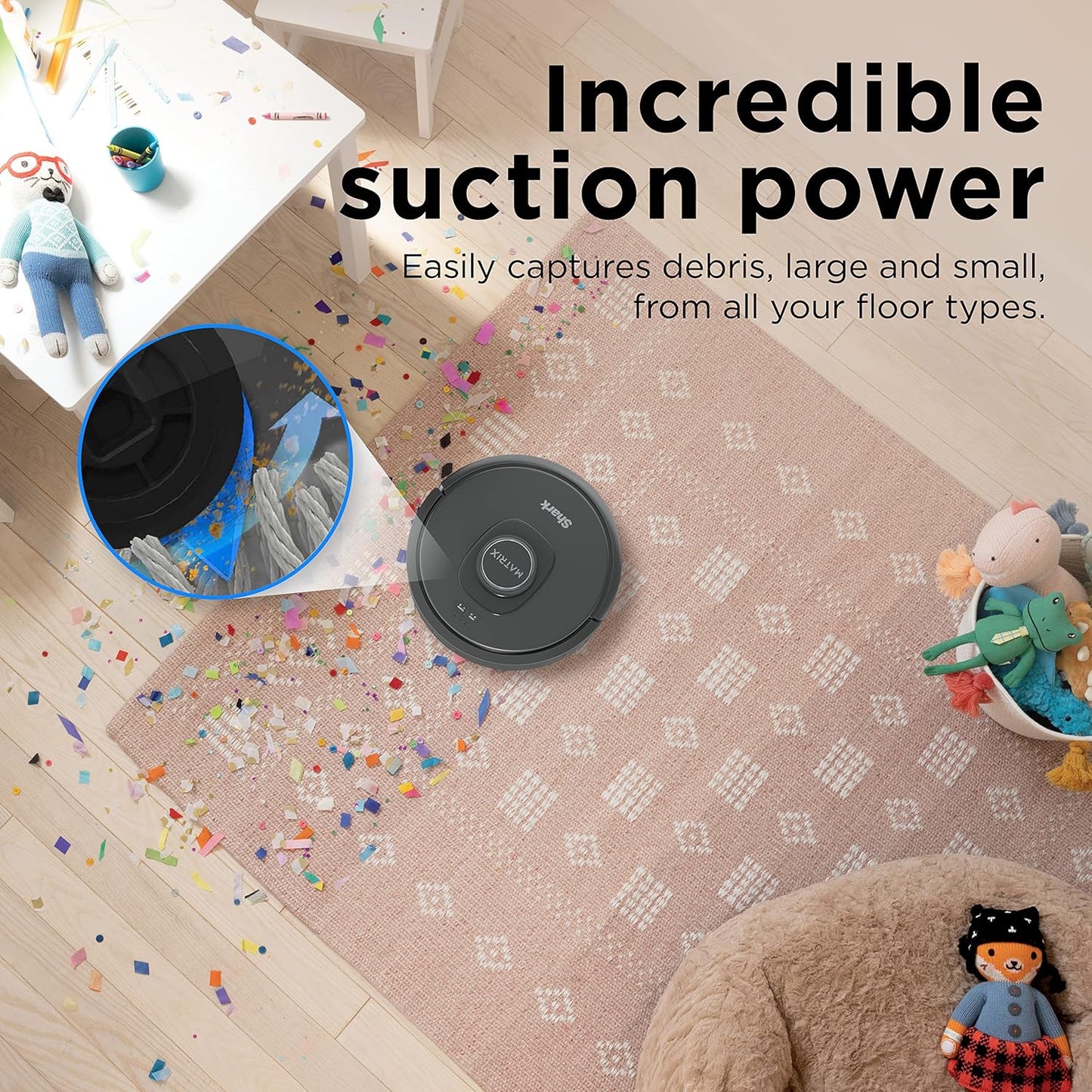 Shark RV2310 Robot Vacuum - Self-Cleaning Brushroll for Pet Hair | Wi-Fi Precision Mapping, Black/Silver