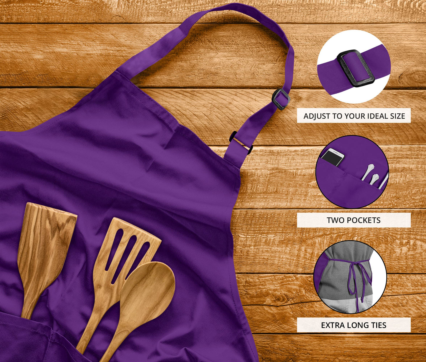 Utopia Kitchen 2 Pack Bib Apron, Adjustable with 2 Pockets, Water and Oil Resistant, Cooking Kitchen Chef Apron for Women Men