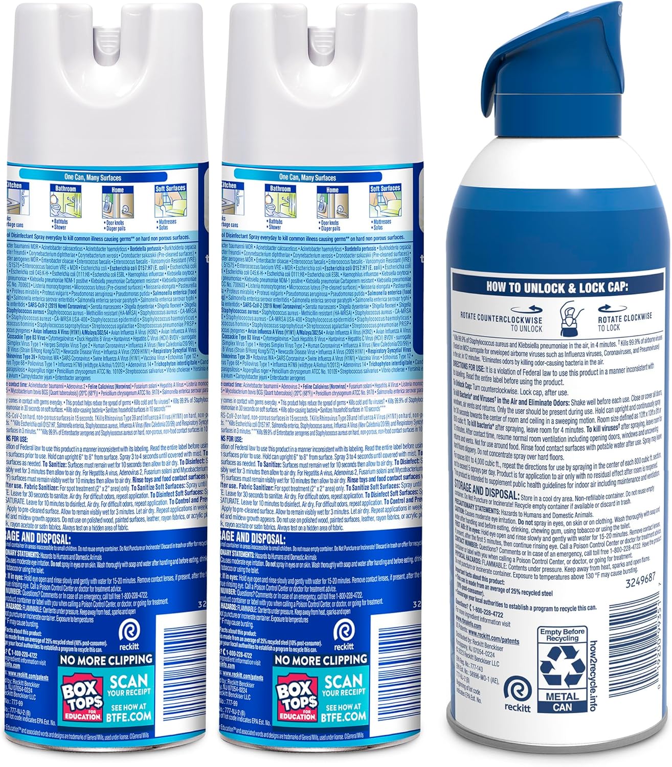 Lysol Disinfectant Spray Bundle - Crisp Linen & Air Sanitizer Spray for Odor Elimination | 19 Fl. Oz & 10 Fl. Oz