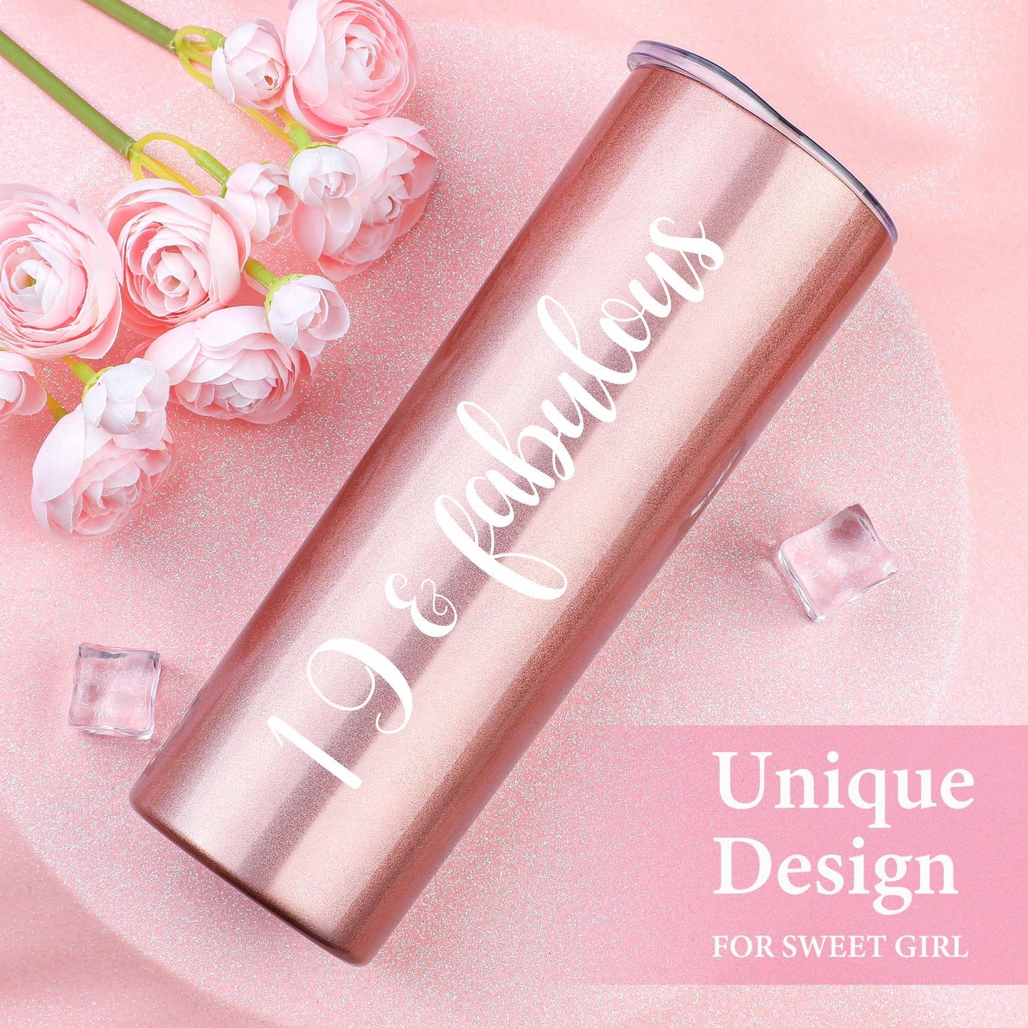 19 Year Old Girl Birthday Gift Ideas Happy 19th Birthday Gifts for Girls Unique Gifts for 19 Year Old Female, Women, Daughter, College Girls Cool 19th Decorations Gift Box with Tumbler Makeup Bag