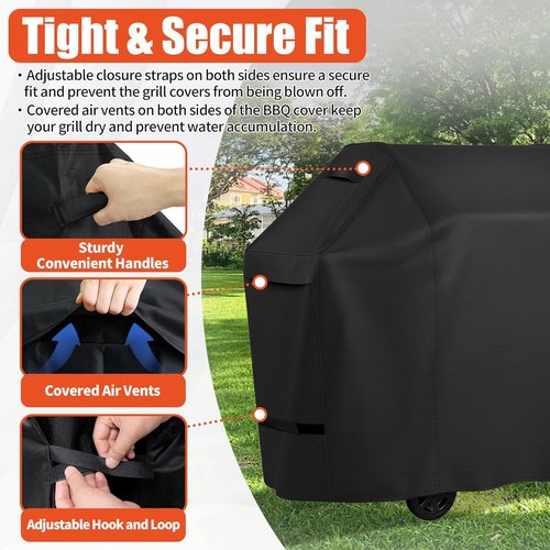 iCOVER BBQ Grill Cover - 75 Inch Heavy Duty Waterproof & UV Resistant | Fits Weber, Char-Broil, Nexgrill