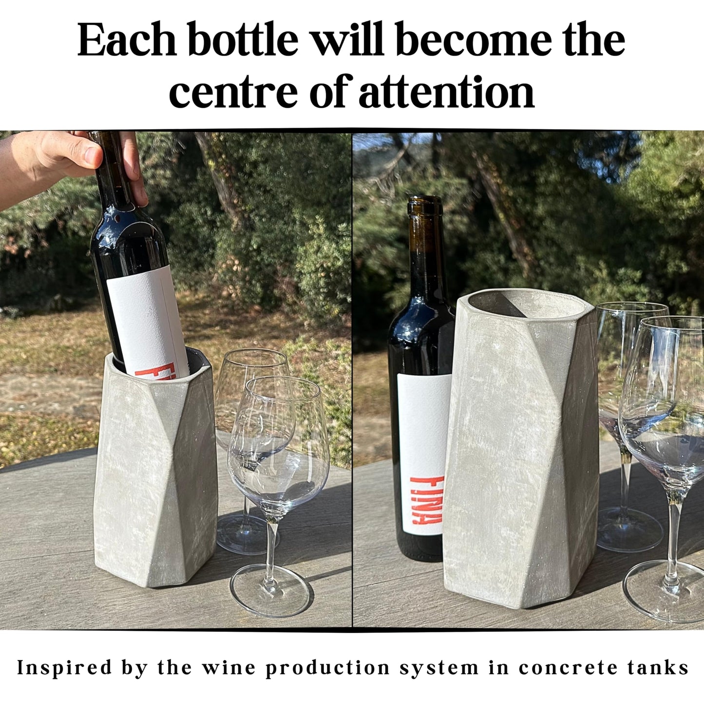 Daquart® | Concrete Wine Chiller Bucket - Keep your Drinks Cold | Wine Chillers for Bottles like a Cooler Sleeve - Designed for all Wine Bottle | Wine Cooler Bucket - Gifts for Wine Lovers