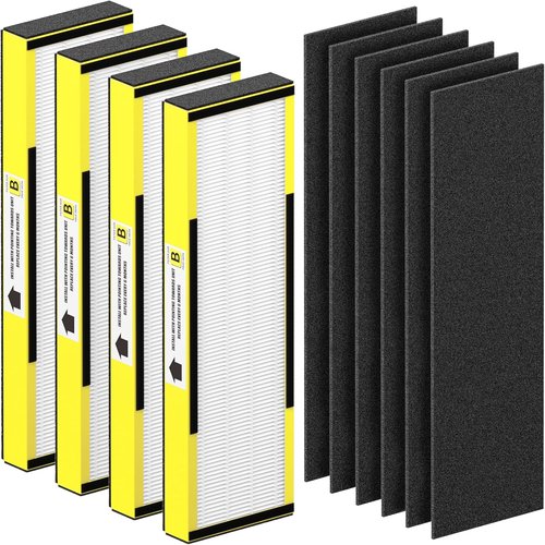 Germ-Guardian HEPA Replacement Filter B - 4 Pack H13 True HEPA & Activated Carbon Pre-Filters