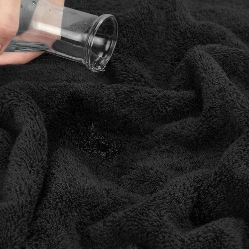 Cotton Paradise 6-Piece Towel Set - 100% Turkish Cotton | Soft, Fluffy Bath Towels in Black