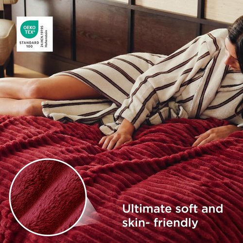Bedsure GentleSoft Full Blanket - Cozy Scarlet Sage Throw for Women | Large 84x90 Inches