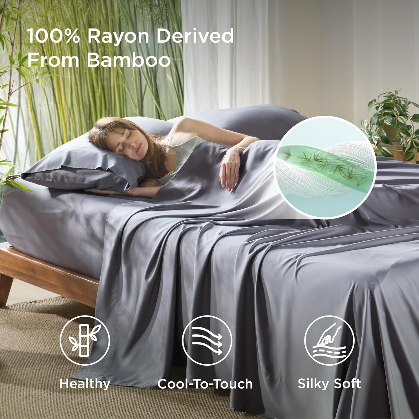 Skiennix Cooling Sheets - Free Rayon Blend Sheets Included | Soft, Breathable Comfort
