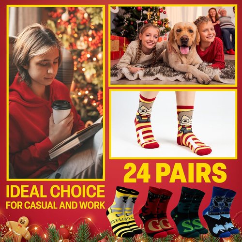 Get Trend Harry Potter Socks Advent Calendar 2025 - 24 Pcs Gift Set for Girls & Teens, Size 2-7